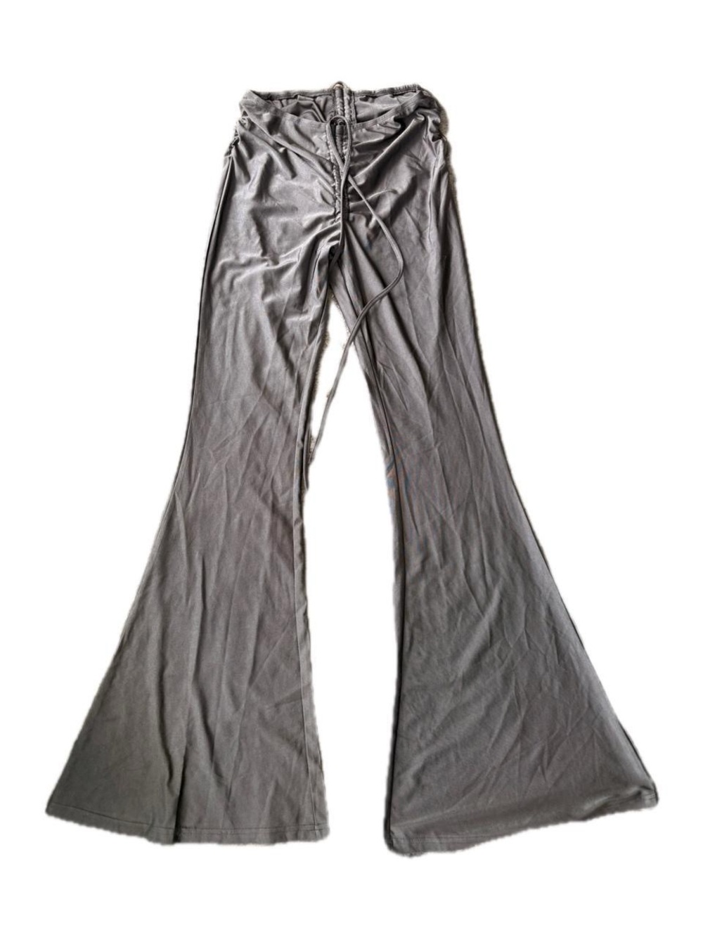 Fashion Nova Gray Flared Drawstring Leggings